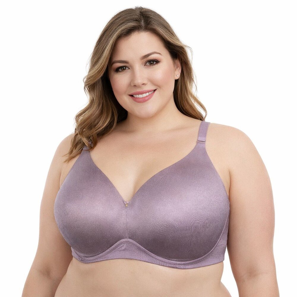 Cacique 46DDD Smooth Lightly Lined Underwire Bra Mauve Purple